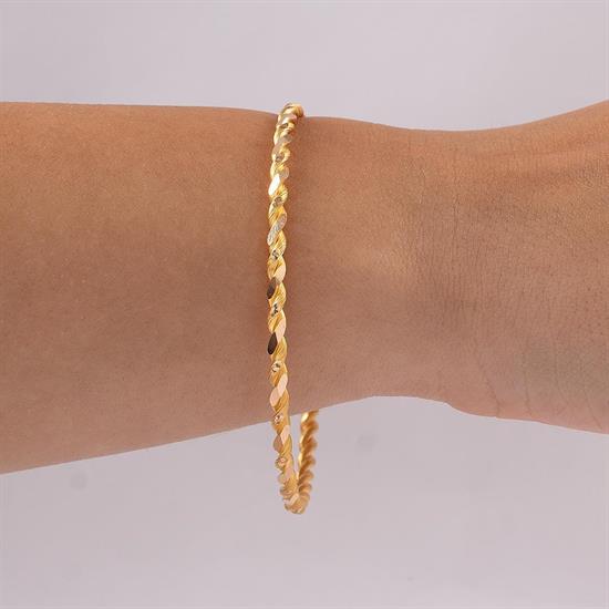 20 Gram Noktalı İkili Burma Bilezik 22 Ayar