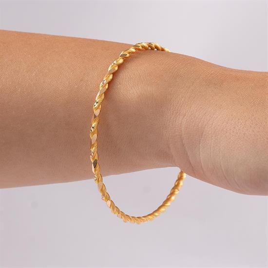 18 Gram Noktalı İkili Burma Bilezik 22 Ayar