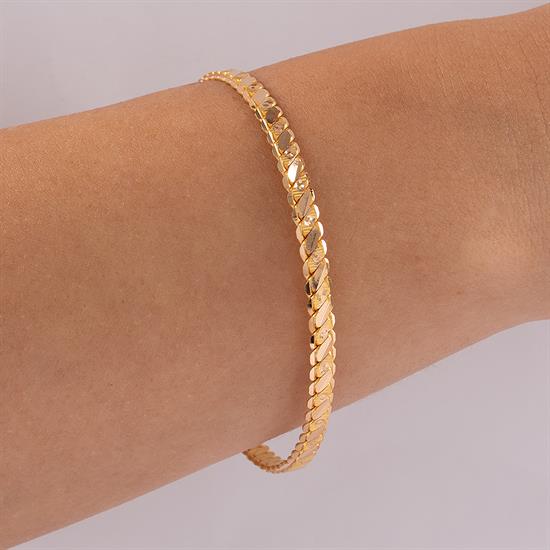 15 Gram Noktalı Üçlü Burma Bilezik 22 Ayar