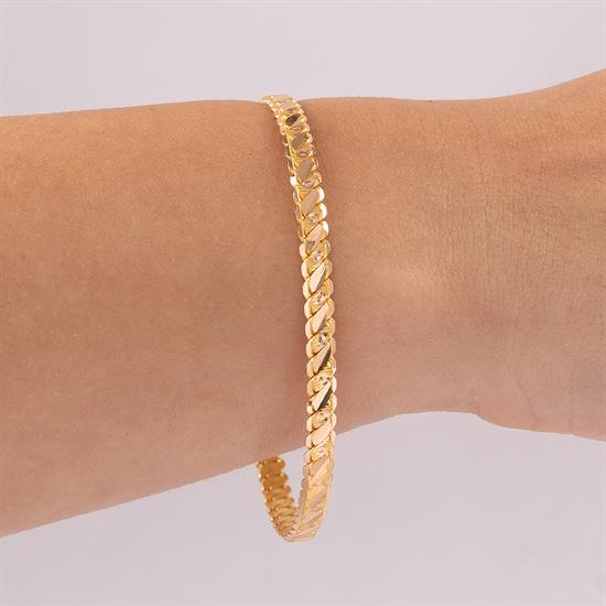 15 Gram Noktalı Üçlü Burma Bilezik 22 Ayar