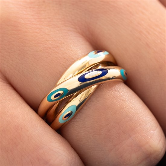 Cetaş Fortuna Mineli Çapraz Model 14 Ayar Altın Yüzük