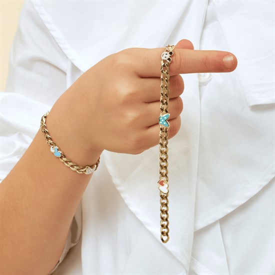 Ema Anne Çocuk Kalpli Gurmet Altın Bileklik