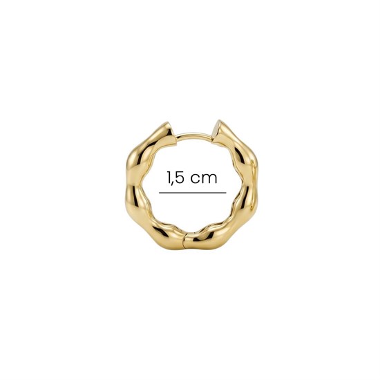 Dalga Model Halka Küpe 14 Ayar Altın