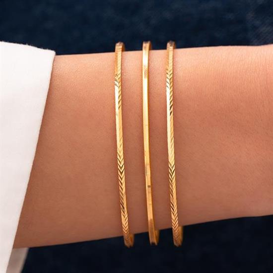 18 Gr(Gram) 3Lü Kombin 1 Suyolu 2 Başak Ajda Model 22 Ayar Altın İşçiliksiz Yatırımlık Bilezik