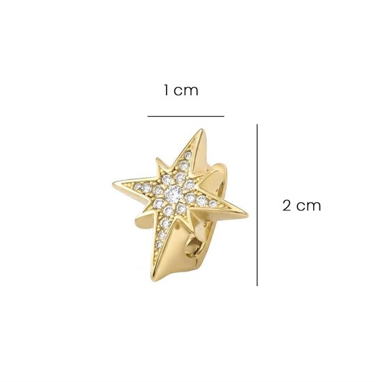 Cetaş Taşlı Kuzey Yıldızı 14 Ayar Altın Küpe