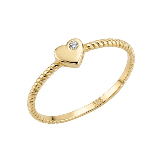 Kalp 14 Ayar Altın Yüzük