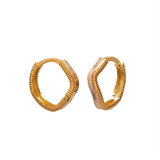 Ajda Dalga Model Küpe 14 Ayar Altın