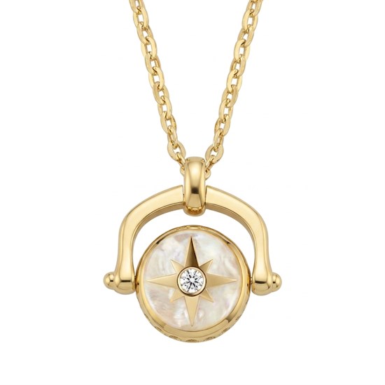 Cetaş Eterna Çift Taraflı Madalyon 14 Ayar Altın Kolye