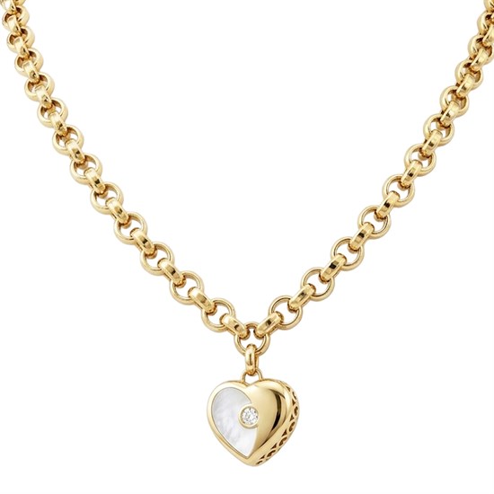 Cetaş Eterna Sedef Mineli Kalp 14 Ayar Altın Kolye