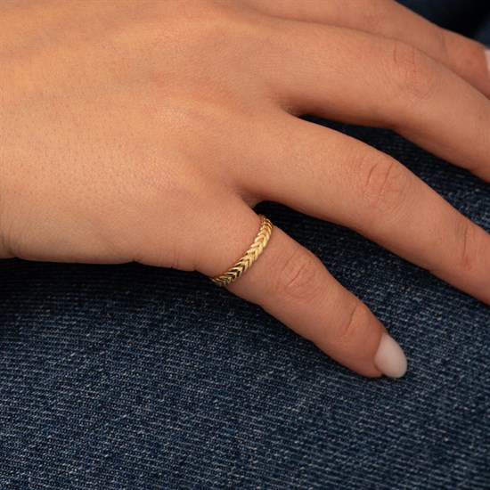 Örgü Model 14 Ayar Altın Yüzük