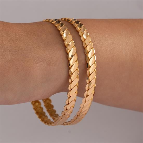 2 Ad X 20 Gram (Gr) 3Lü Burma Bilezik 22 Ayar Yatırımlık İşçiliksiz