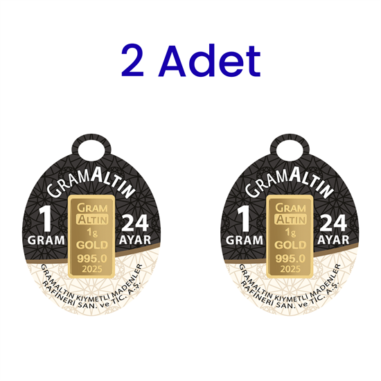 2 Adet 1 Gr 24 Ayar Gram Altın