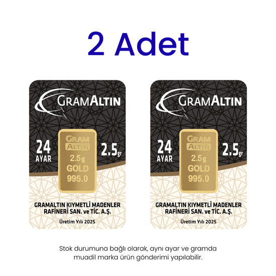 2 Adet 2.5 Gr 24 Ayar Gram Altın