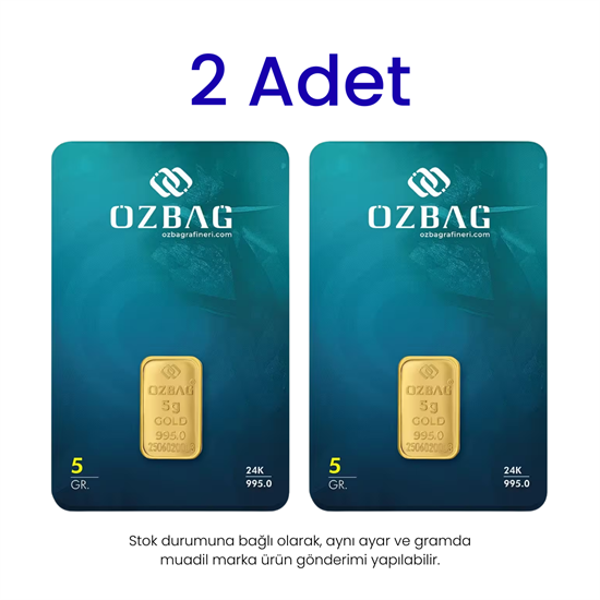 2 Adet 5 Gr 24 Ayar Gram Altın