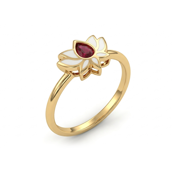 Cetaş Lotus 14 Ayar Altın Yüzük