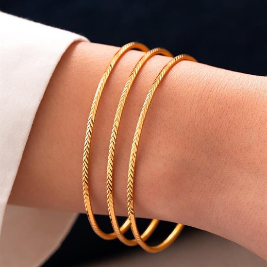 24 Gr(Gram) 3Lü Başak Ajda Takım 22 Ayar Altın İşçiliksiz Yatırımlık Bilezik