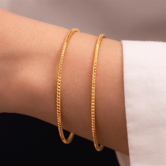 15 Gr (Gram) 22 Ayar Altın Desenli Ajda İşçiliksiz Yatırımlık Bilezik