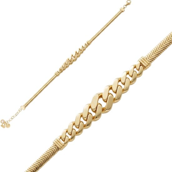 Gurmet Balıksırtı Bileklik 14 Ayar Altın