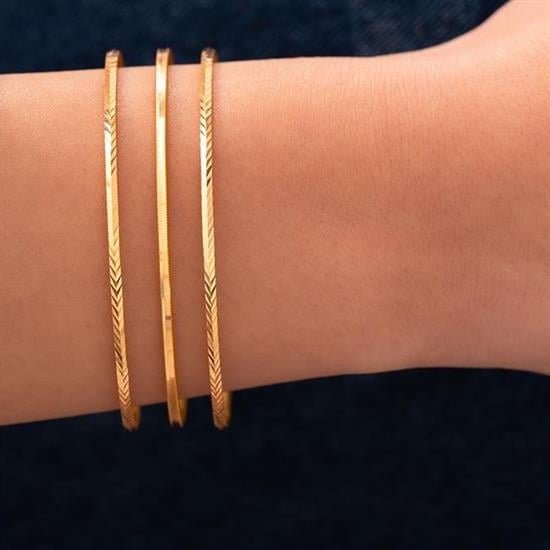 24 Gr(Gram) 3Lü Kombin 1 Suyolu 2 Başak Ajda Model 22 Ayar Altın İşçiliksiz Yatırımlık Bilezik