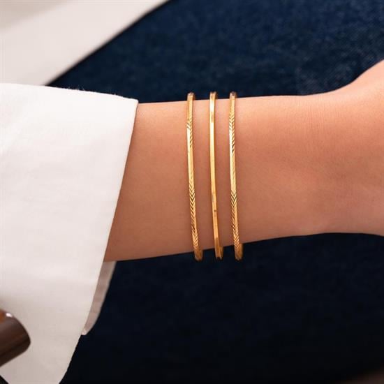 24 Gr(Gram) 3Lü Kombin 1 Suyolu 2 Başak Ajda Model 22 Ayar Altın İşçiliksiz Yatırımlık Bilezik