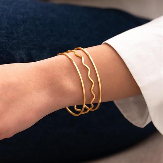 24 Gr(Gram) 3Lü Kombin 2 Suyolu Ajda 1 Zigzag Ajda Model 22 Ayar Altın İşçiliksiz Yatırımlık Bilezik