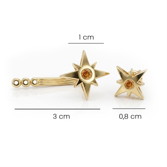 Cetaş Polaris Kuzey Yıldızı 14 Ayar Altın Küpe