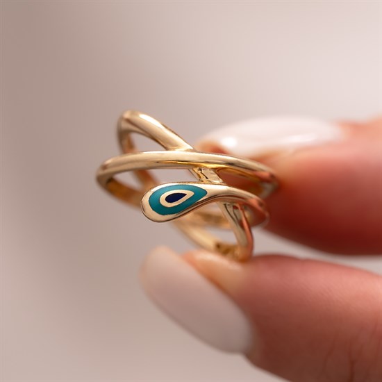 Cetaş Fortuna Nazar Mineli Tasarım 14 Ayar Altın Yüzük