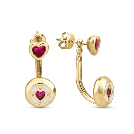 Cetaş Kalpli 14 Ayar Altın Küpe