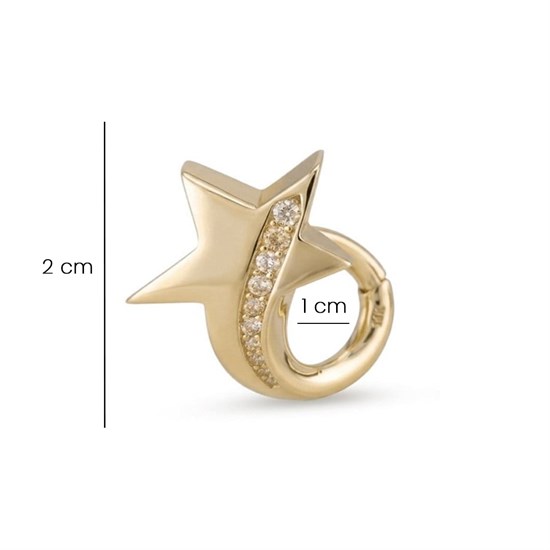 Cetaş Taşlı Yıldız 14 Ayar Altın Küpe