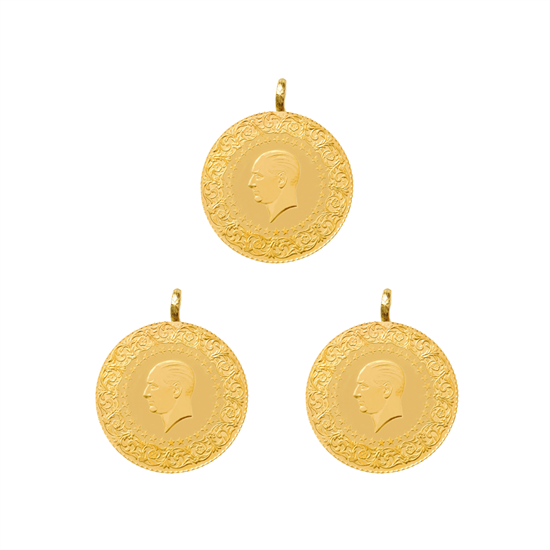 3 Adet Eski Tarihli Yarım Altın  