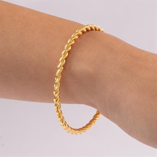 30 Gram Düz İkili Burma Bilezik 22 Ayar