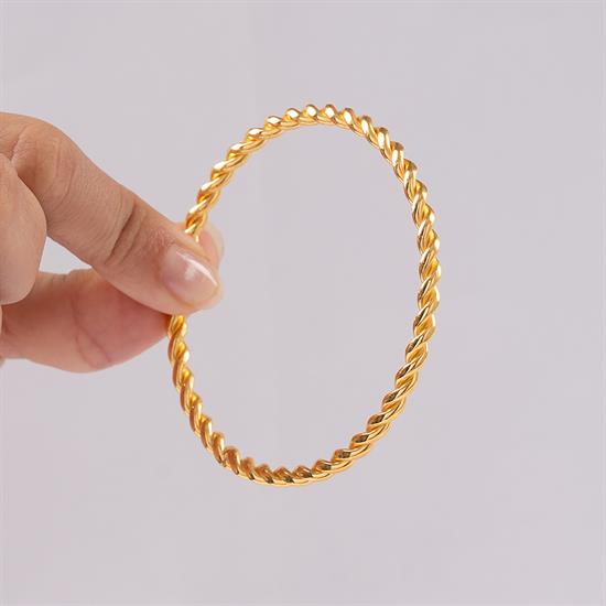 30 Gram Düz İkili Burma Bilezik 22 Ayar