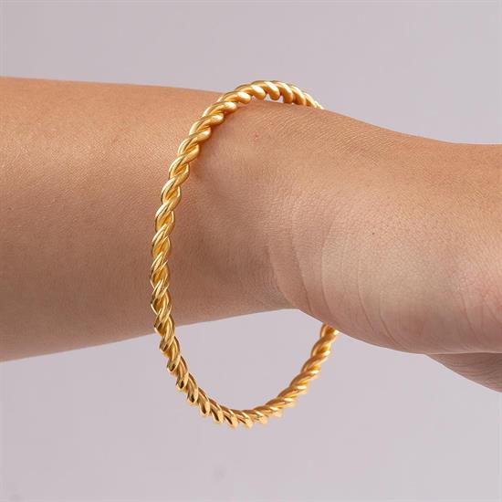 50 Gram Düz İkili Burma Bilezik 22 Ayar