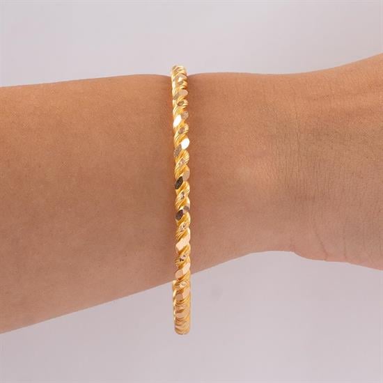 50 Gram Noktalı İkili Burma Bilezik 22 Ayar