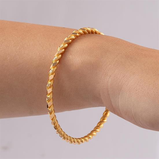 100 Gram Noktalı İkili Burma Bilezik 22 Ayar