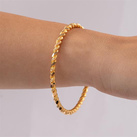 30 Gram Noktalı İkili Burma Bilezik 22 Ayar