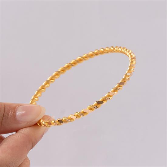 50 Gram Noktalı İkili Burma Bilezik 22 Ayar