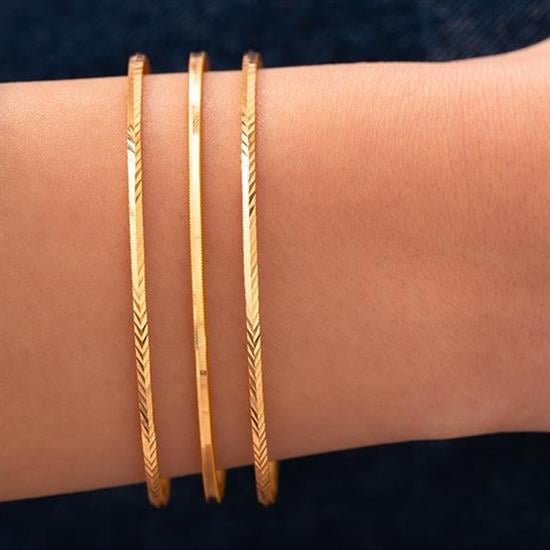 30 Gr(Gram) 3Lü Kombin 1 Suyolu 2 Başak Ajda Model 22 Ayar Altın İşçiliksiz Yatırımlık Bilezik