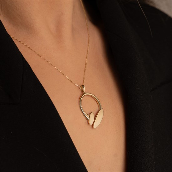 Altın Tasarım Sade 14 Ayar Kolye