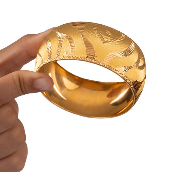 35 Gram (Gr) 40Mm Dalga Desen Mega Bilezik 22 Ayar Yatırımlık İşçiliksiz