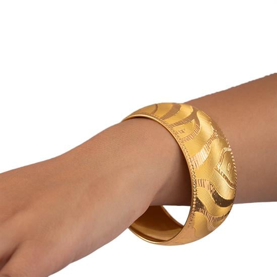 35 Gram (Gr) 40Mm Dalga Desen Mega Bilezik 22 Ayar Yatırımlık İşçiliksiz