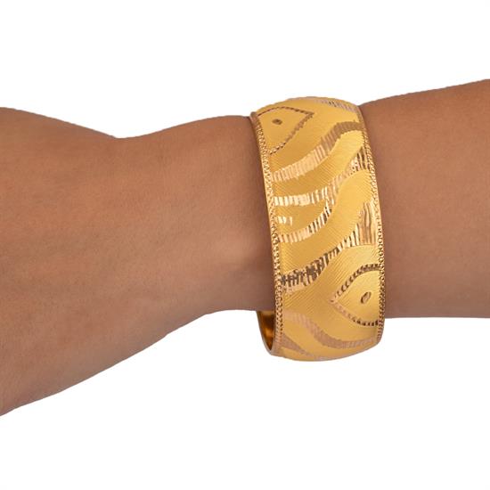 35 Gram (Gr) 40Mm Dalga Desen Mega Bilezik 22 Ayar Yatırımlık İşçiliksiz