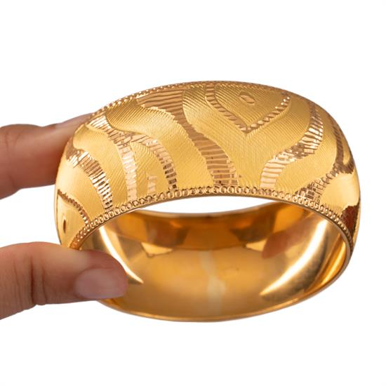 35 Gram (Gr) 40Mm Dalga Desen Mega Bilezik 22 Ayar Yatırımlık İşçiliksiz