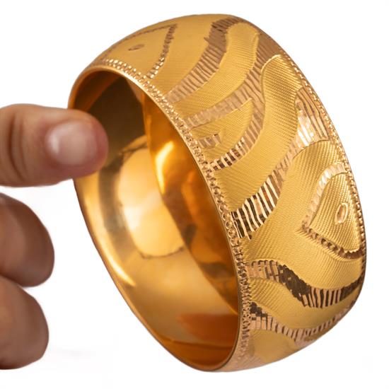 35 Gram (Gr) 40Mm Dalga Desen Mega Bilezik 22 Ayar Yatırımlık İşçiliksiz