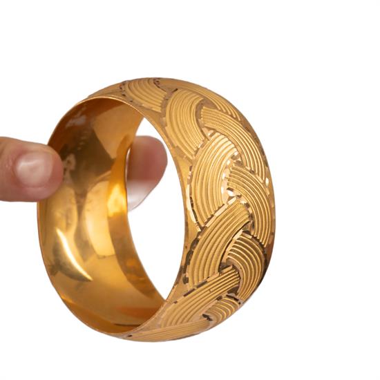 40 Gram (Gr) 40Mm Örgü Desen Mega Bilezik 22 Ayar Yatırımlık İşçiliksiz