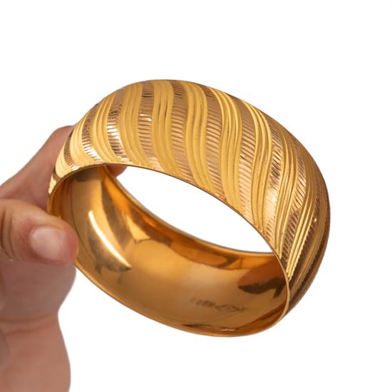 35 Gram (Gr) 40Mm S Ruzgar Model Mega Bilezik 22 Ayar Yatırımlık İşçiliksiz