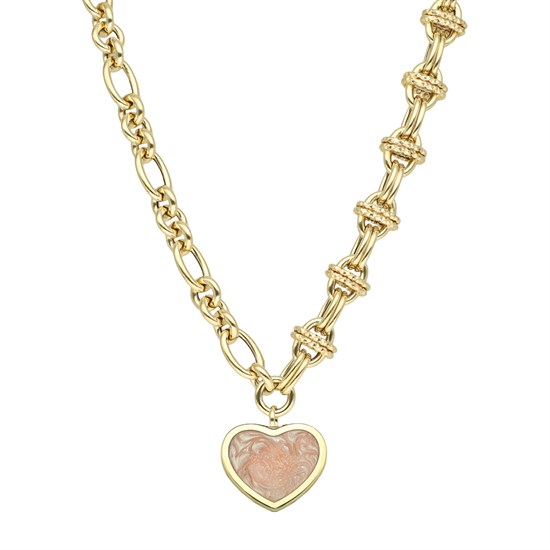 Cetaş Love & Heart Mineli Kalp 14 Ayar Altın Kolye