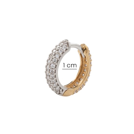 Çift Renk Taşlı Altın Küpe 14 Ayar