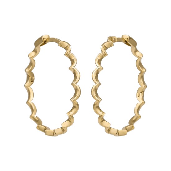 Dalga Model 14 Ayar Altın Küpe