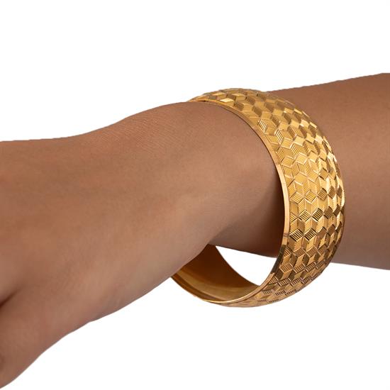 40 Gram (Gr) 40Mm Kristal Desen Mega Bilezik 22 Ayar Yatırımlık İşçiliksiz